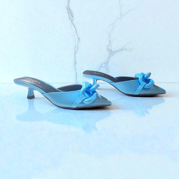 Torgeis Chain Kitten Heel Mule Size 7 - Picture 7 of 9
